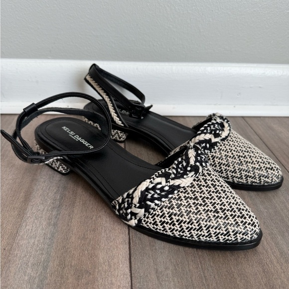 Kelsi Dagger Brooklyn Women's Annalese Mary Jane Flat black white size 8 - Picture 1 of 6